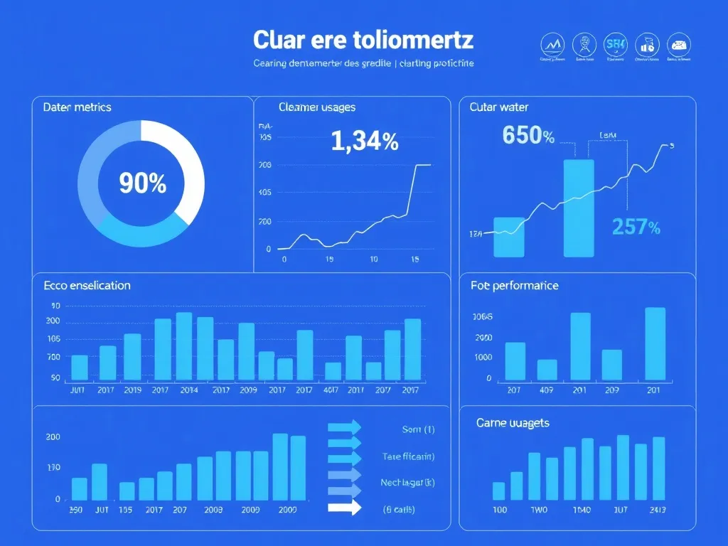 A technical chart or dashboard showing cleaning efficiency m